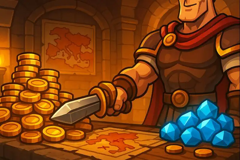 Workers carrying gold and gems to the treasury